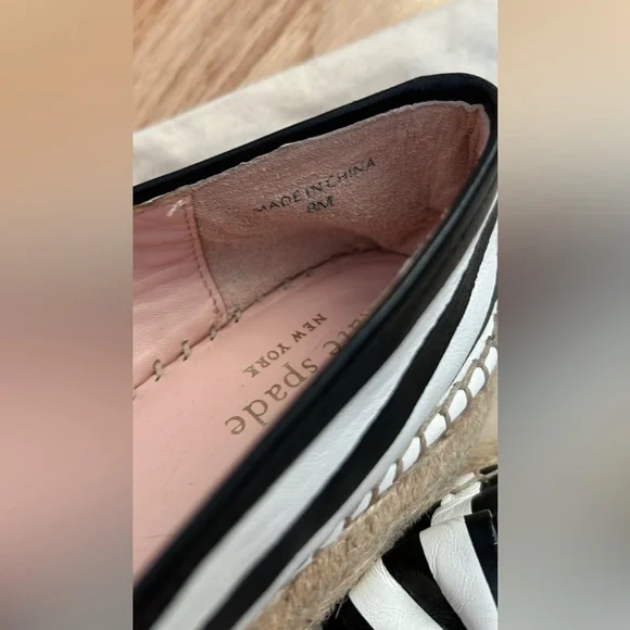 KATE SPADE New York LINDS BOW ESPADRILLE Black + White Stripe - Picture 3 of 4